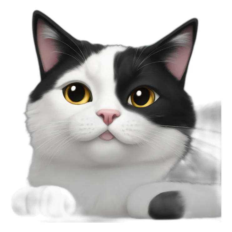 my cat bella purring on my lap black and white cat sticker