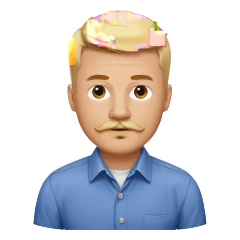 short blond hair clean cut mustache and beard 5ft 9 140lbs titian sticker