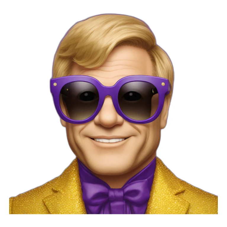 elton john wearing KREWE eywear sunglasses mardi gras sticker