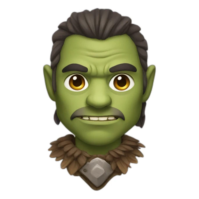 A barbarian half-orc dressed in an animal skin flap sticker