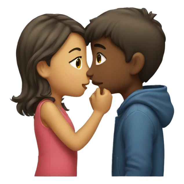 Girl kissing a boy sticker