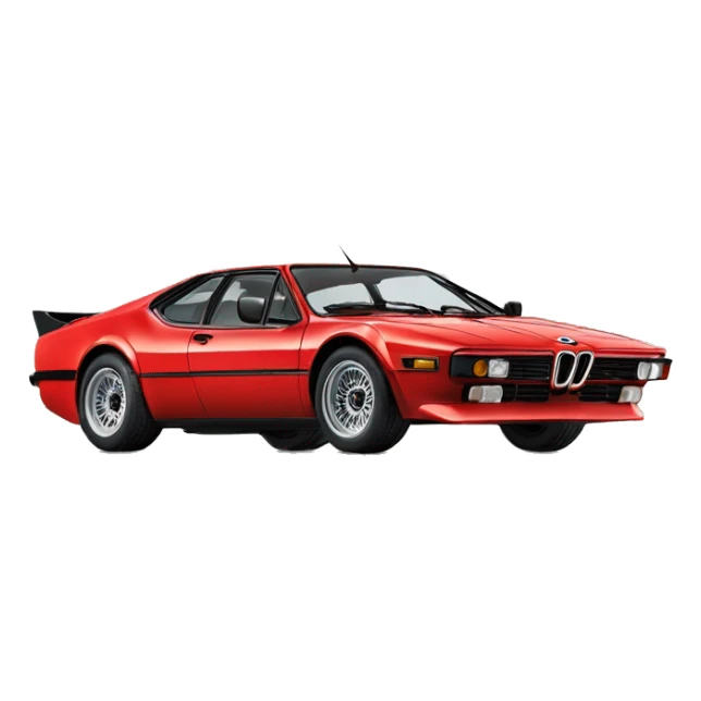 BMW m10 rojo con llantas negras sticker