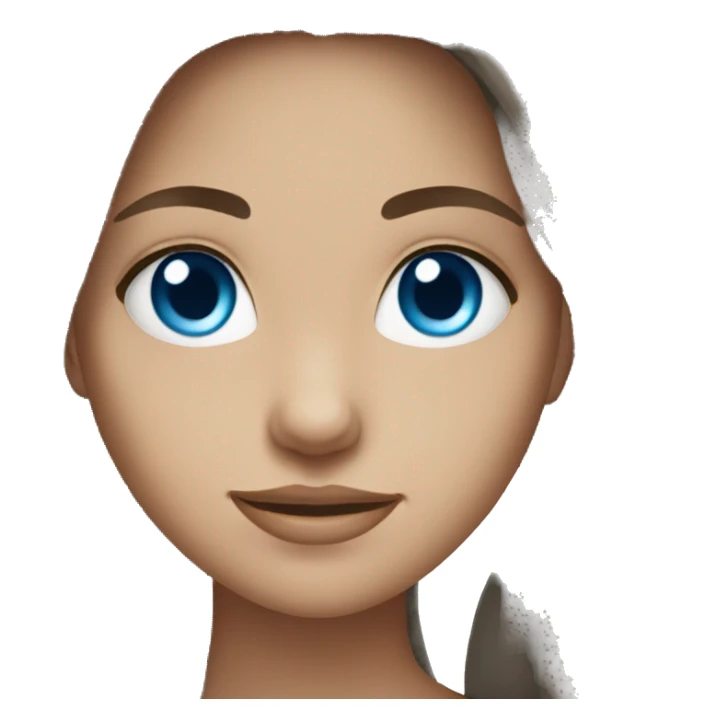 Brunette girl pretty blue eyes long hair sticker