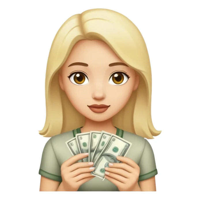 Girl cash sticker