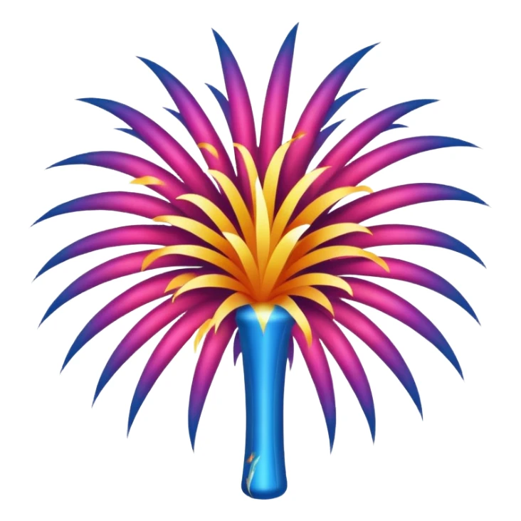 make the fireworks black with a white background. No other colors besides black and white sticker