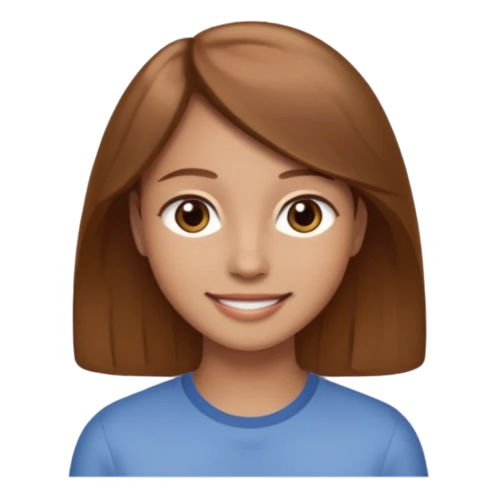 Branca cabelos castanhos claros olhos castanhos claros simpática e meiga sticker