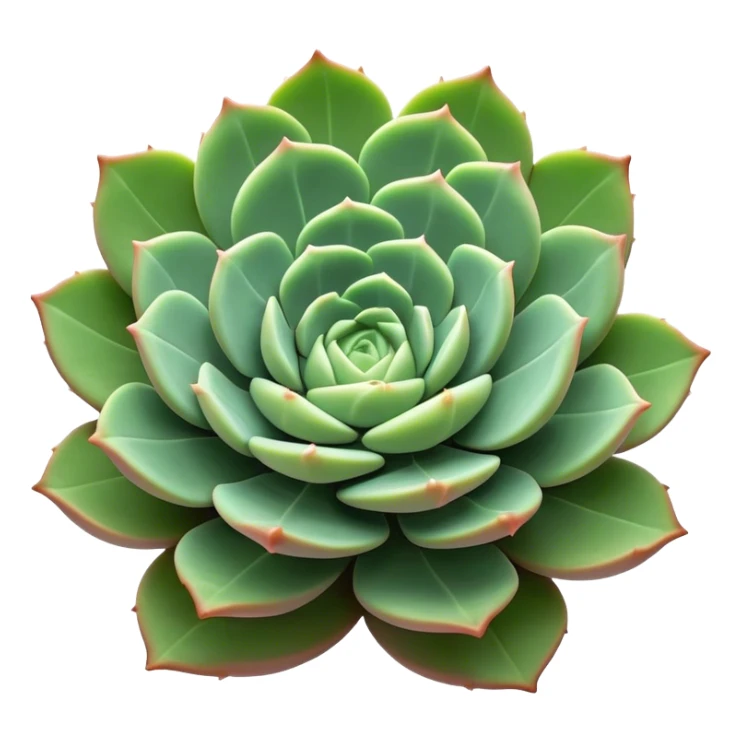 Cinematic Realistic Succulent Emoji, Compact and plump, with fleshy leaves arranged in rosettes of various shapes. The soft, green leaves glow with a gentle radiance, exuding a sense of calm and tranquility. Soft glowing outline, capturing the essence of resilience and beauty in a blossoming succulent! sticker