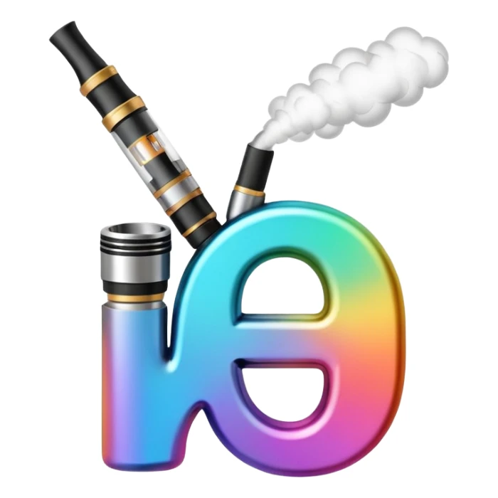 Letter A is designed in the style of an electronic cigarette (Vape theme) with dimensions of 512 by 512 sticker