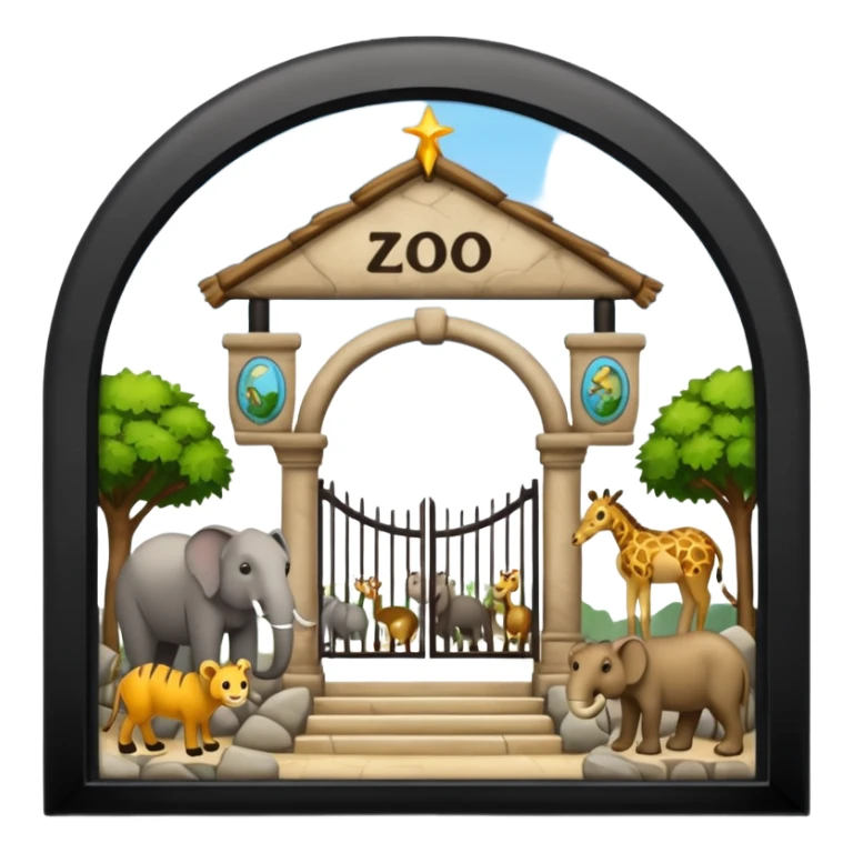 entrada de un zoo y que vean animales  sin ninguna persona  sticker
