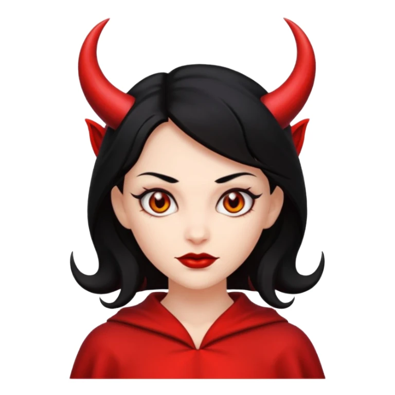 Female devil with hazel eyes and black hair  sticker