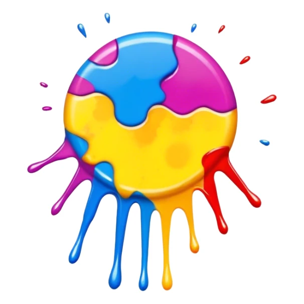splash paint, colorful button with paint splatter and beveled edges sticker