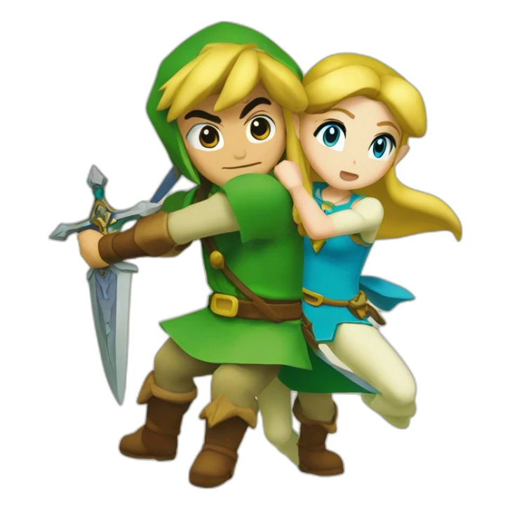 Link et zelda qui s'embrasse sticker