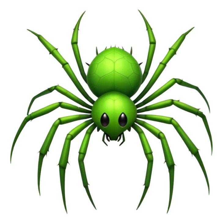 Green spider with green spikes on its bum sticker