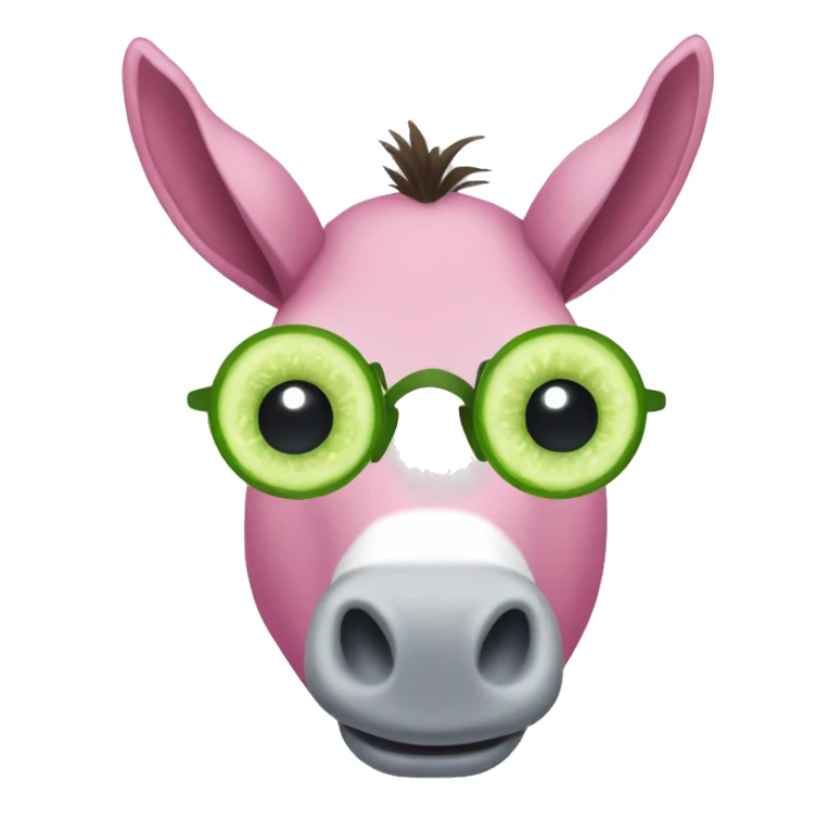 Pink donkey with cucumbers on eyes sticker