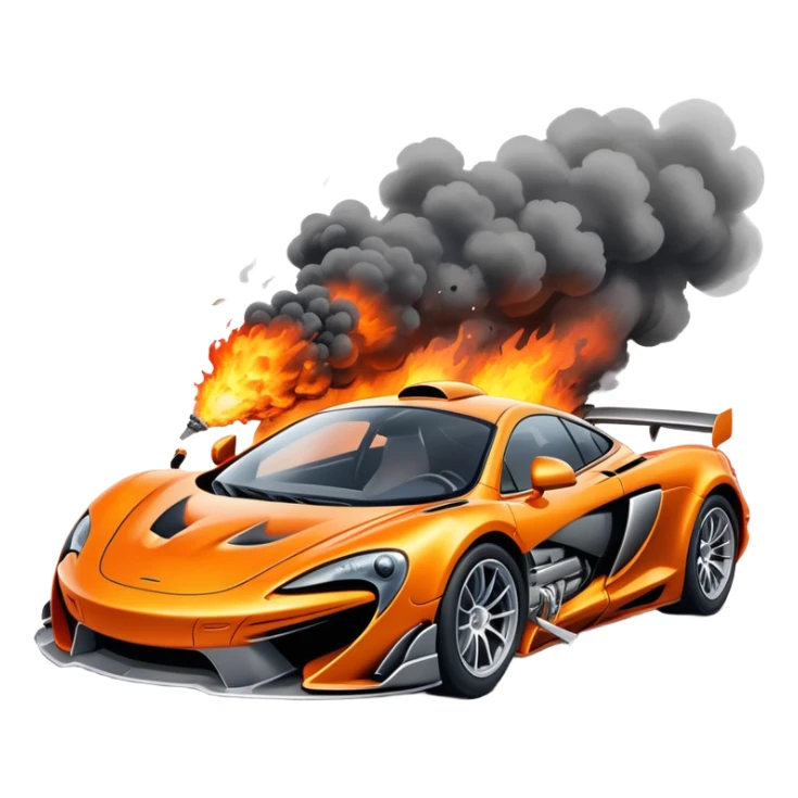 sorayama mclaren car crash fire and smoke explodsion  sticker