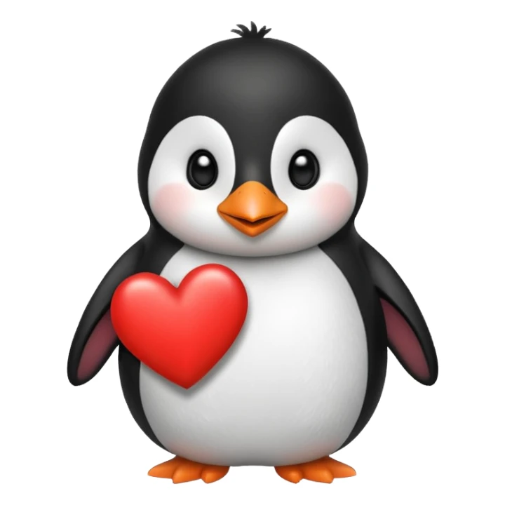 Cute penguin with holding heart sticker