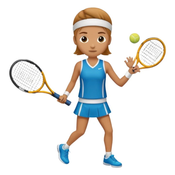 High resolution full body of a tennis player with just a one racket  sticker