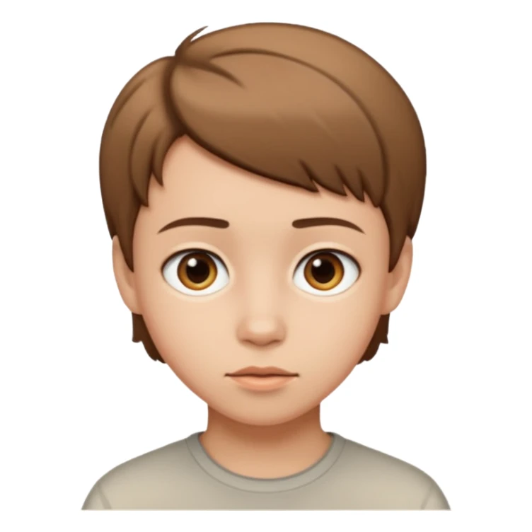 adolescent au visage impassible. Cheveux courts sticker