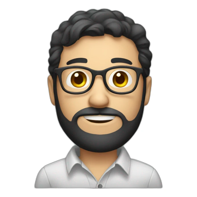 White male and dark hair, glasses shirt teaching sticker