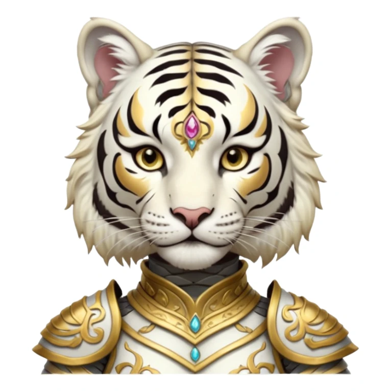 ESO Female white tiger khajiit leader of the umbral rose  sticker