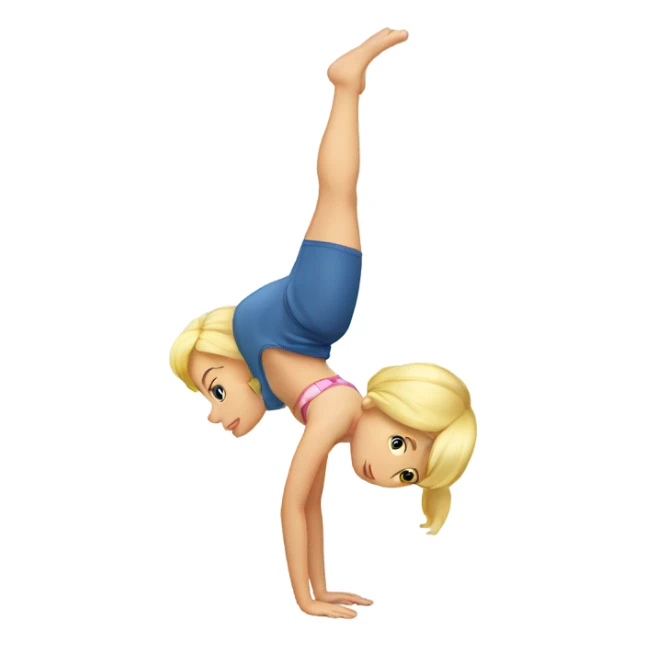 A blond girl who is doing a handstand sticker
