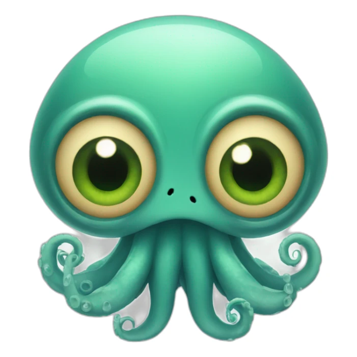 Cute kraken eyes close meditate sticker