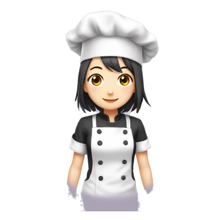 anime girl wear chef's hat sticker
