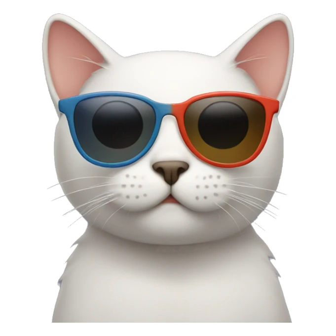 Cat with sunglasses kissing   sticker