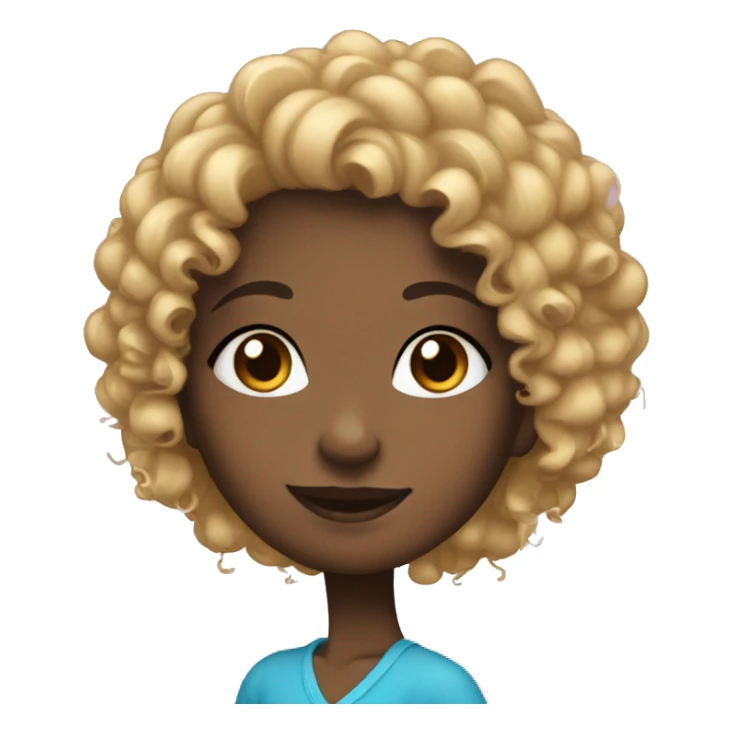 A Black curly head girl with blue eyes, And earings,. sticker