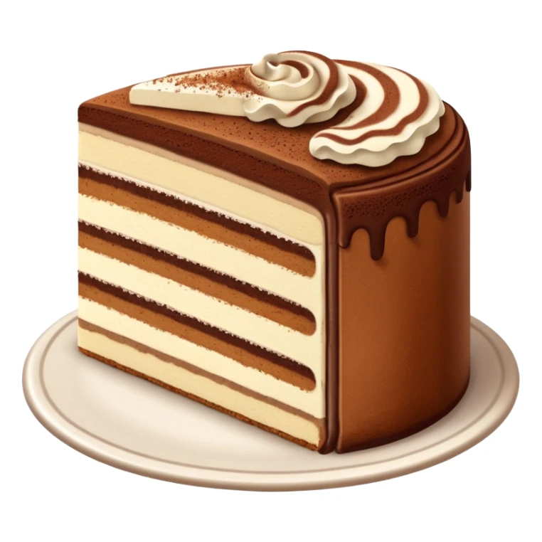 One slice of tiramisu cake sticker
