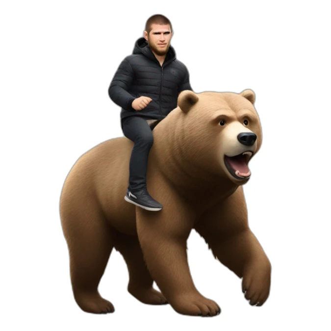 khabib nurmagomedov riding a bear sticker