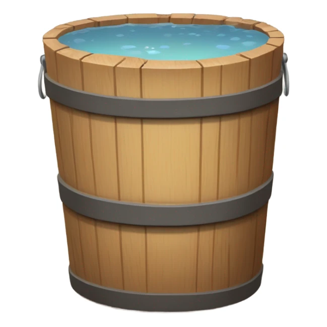 wooden bucket with water sticker