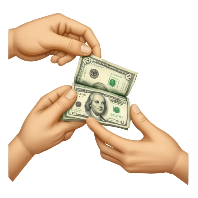 money being passed from one hand to another hand sticker