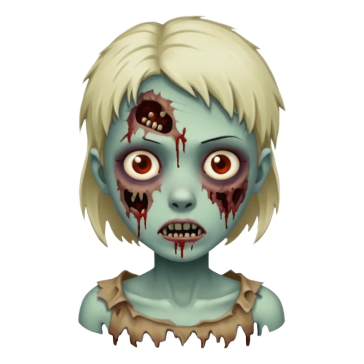 Short wolf cut zombie girl sticker