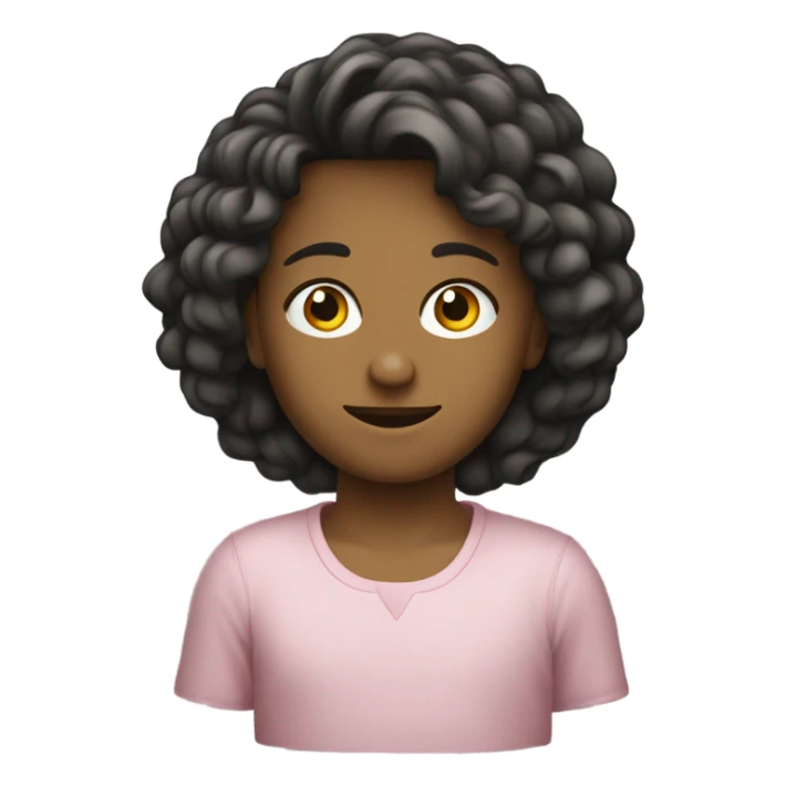 Haz un emoji de dos primas una mayor con pelo oscuro y rizado y la otra pequeña con el pelo más claro y liso sticker