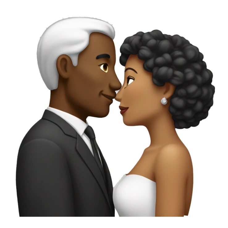 beso pareja mujer negra y hombre blanco sticker