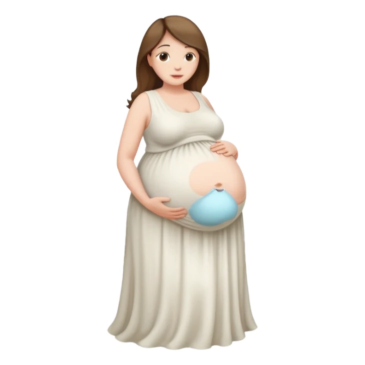 heavily pregnant woman with extremely huge overdue belly sticker