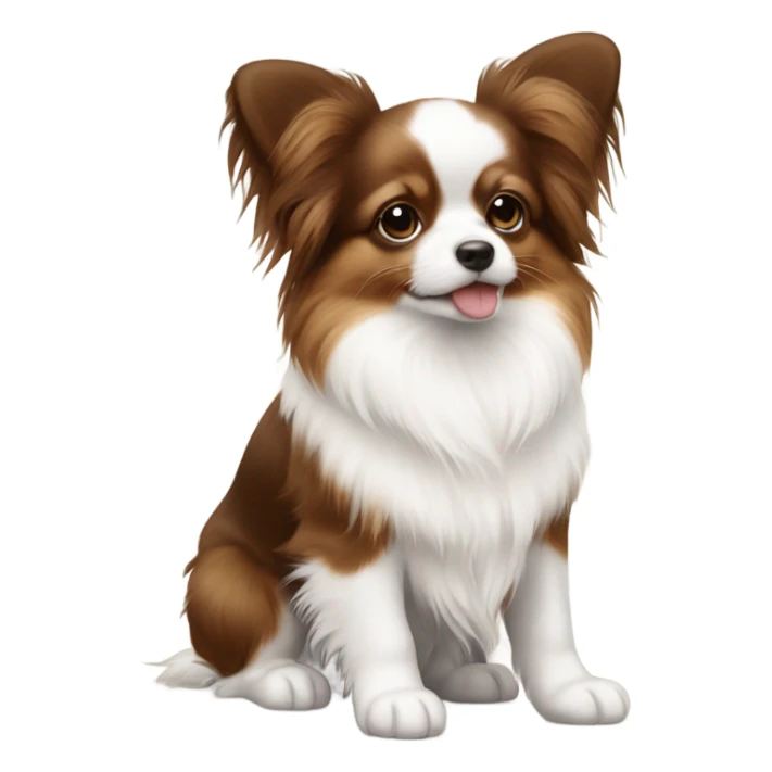 Cute papillon puppy brown and white phalene sticker