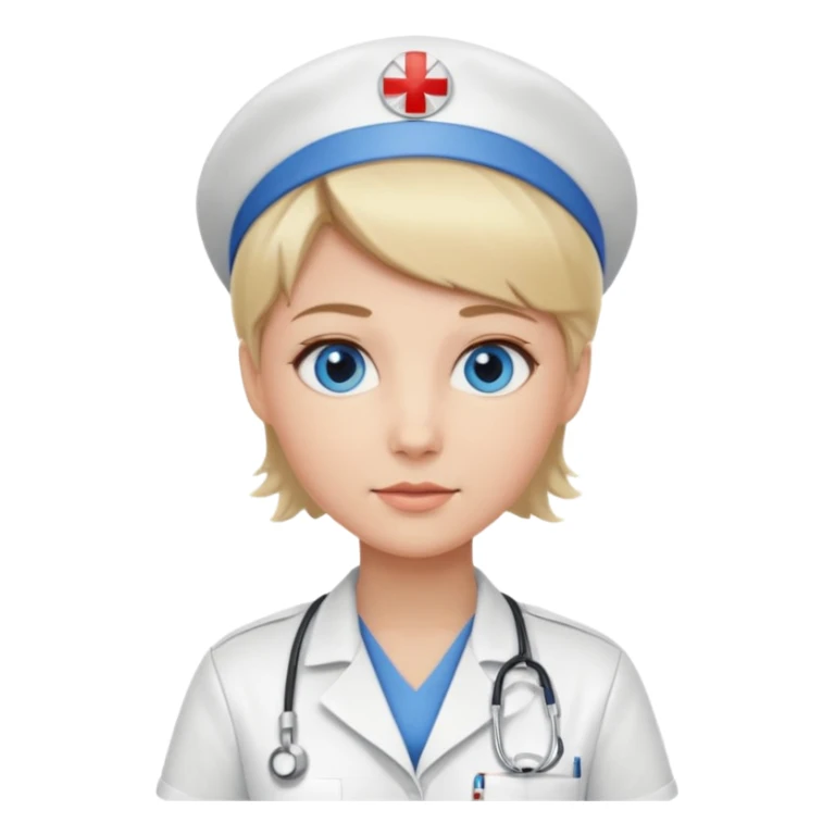 Nurse blue eyes short blond sticker