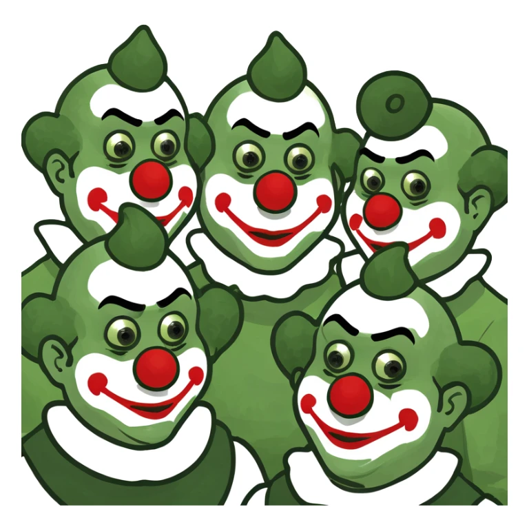 group of scary clowns sticker