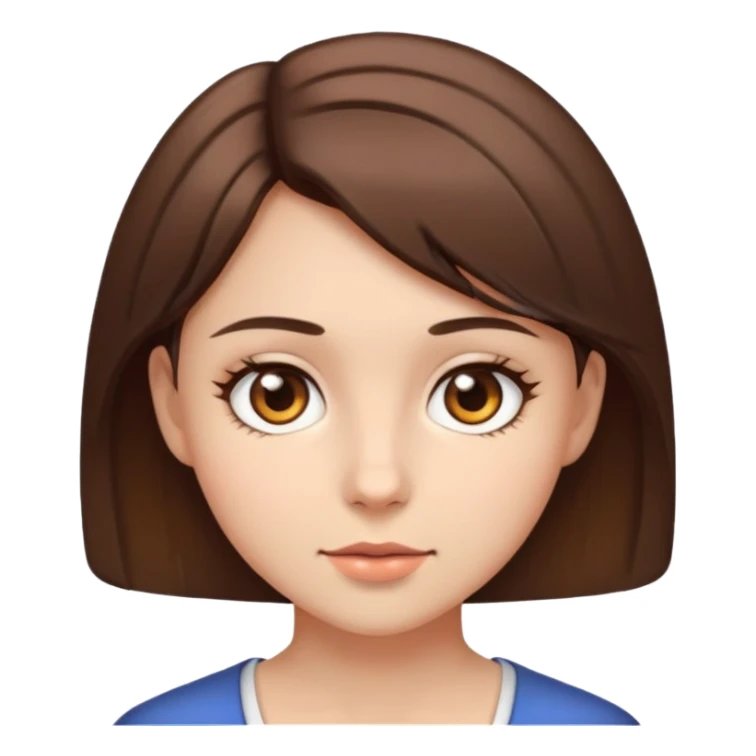 Girl with brown eyes, short brown hair sticker