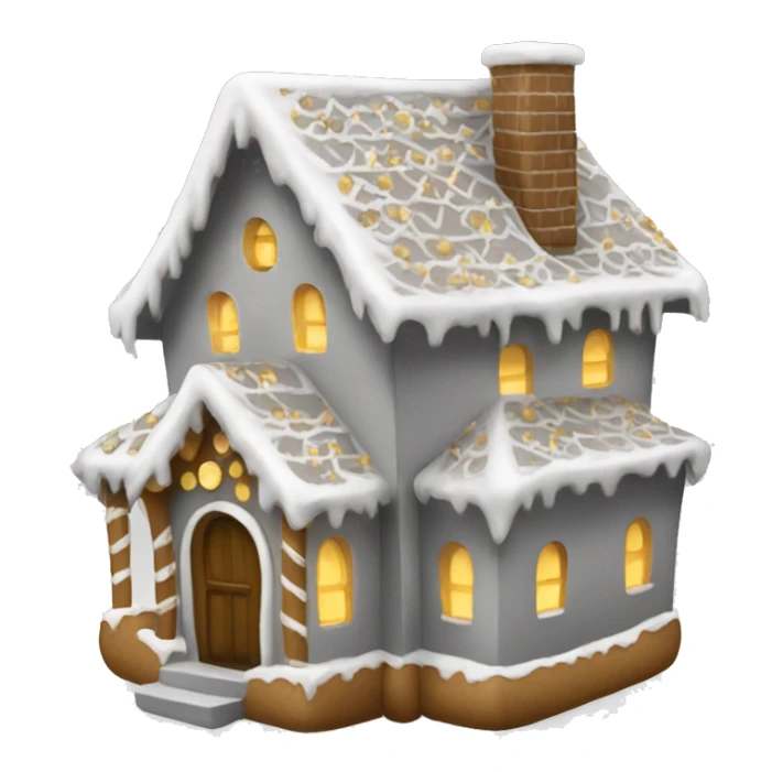 light grey and gold and black gingerbread house sticker