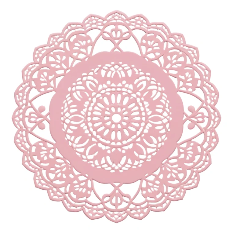 Romantic pastel pink lace doily sticker