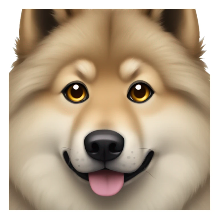 Eurasier dog with wolf coloured long fur and brown eyes sticker