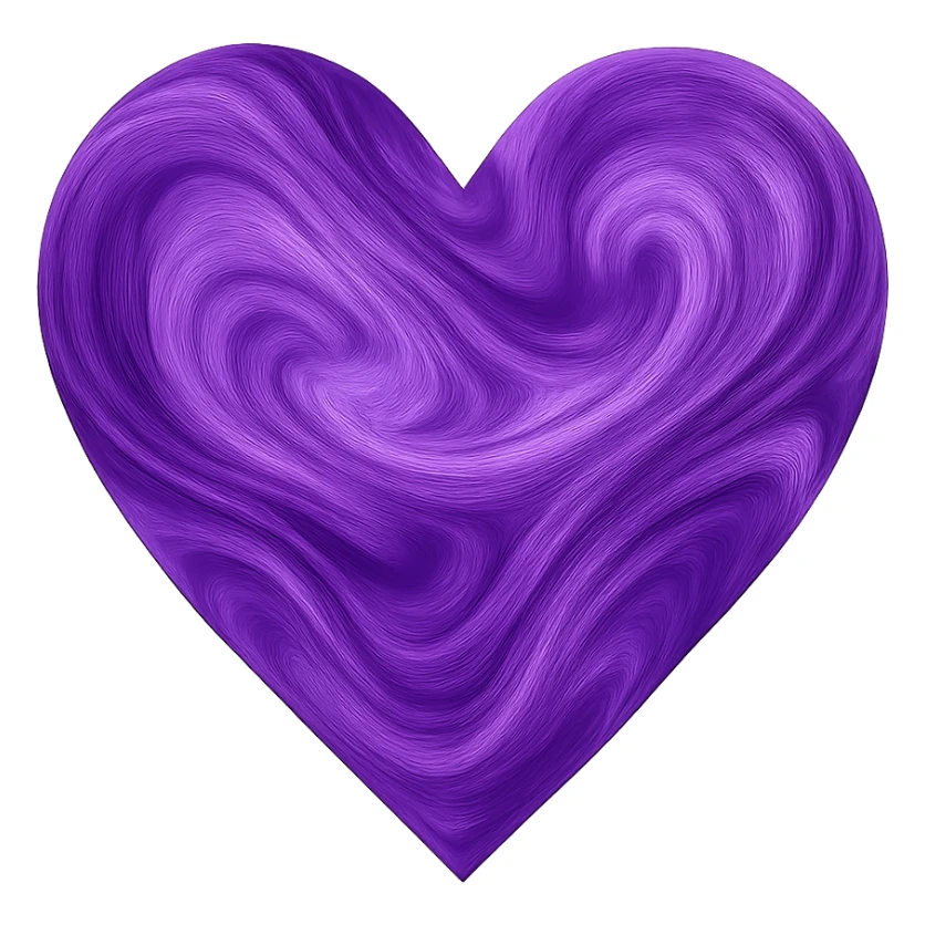 heart with a swirling amethyst purple effect, no background sticker