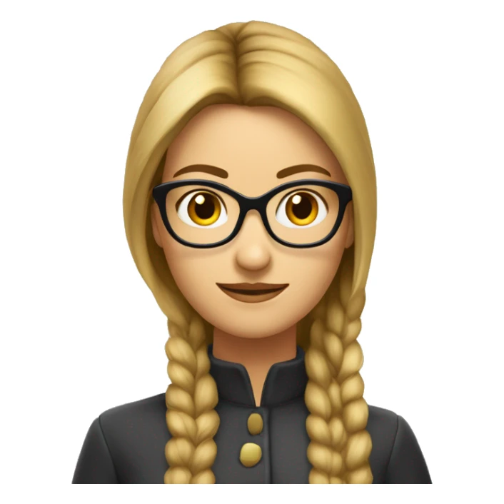 Femme jeune cheveux châtain lisse long lunette sticker