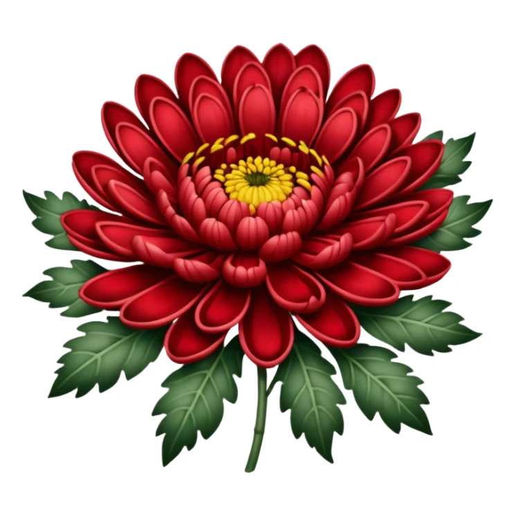 chrysanthemum flower red tattoo sticker