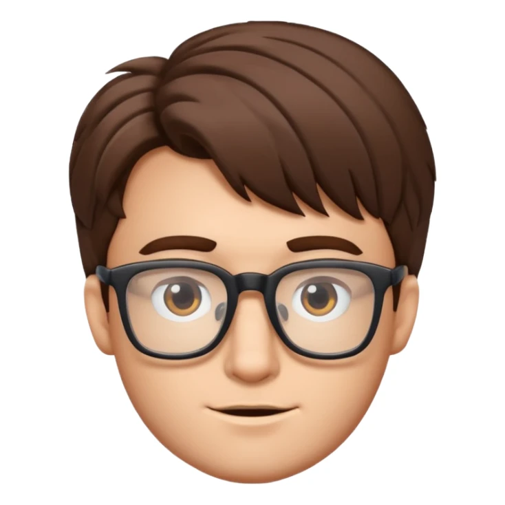 A geek guy with bushy hair and rectangle glasses  sticker