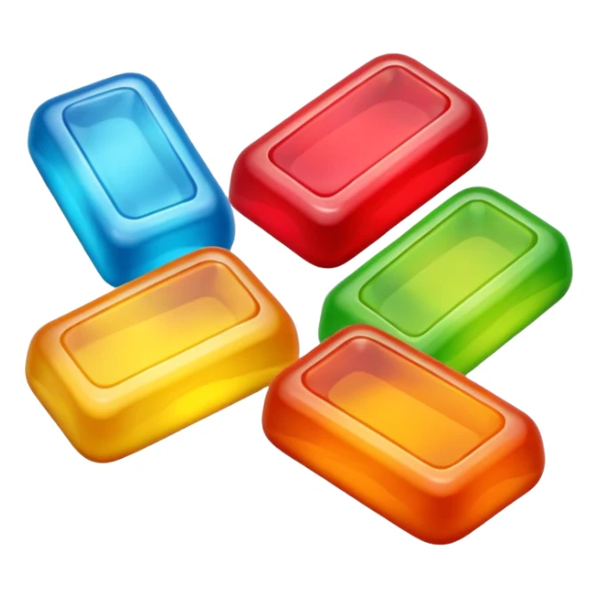 few colorful gummy candies, simple, clear sticker
