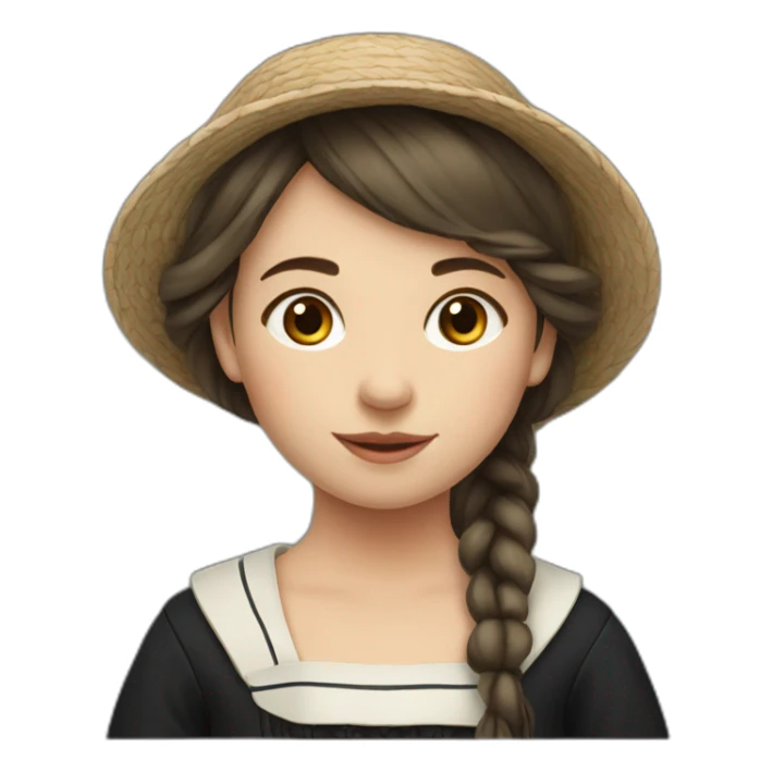 breton girl in tradtional clothes sticker